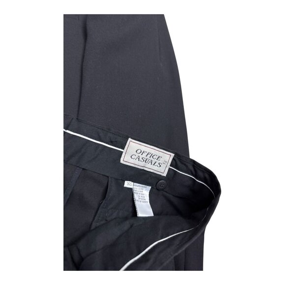 VINTAGE 2-Piece Office Casual Black Blazer Jacket & Dress Pants SUIT Mens XL - Picture 4 of 6